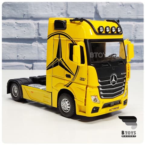 ماکت کشنده مرسدس بنز اکتروس اورجینال زرد(1/36) mercedes benz actros — تصویر ۵