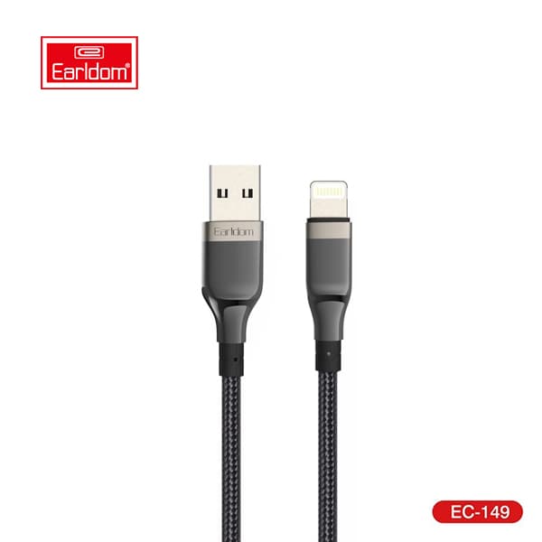 کابل شارژ فست USB به لایتنینگ ارلدام مدل Earldom EC-149i Lightning cable 5A 1.0m