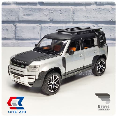 ماکت لندروور دیفندر نقره ای چژی (Landrover defender Chezhi)مقیاس:1/24