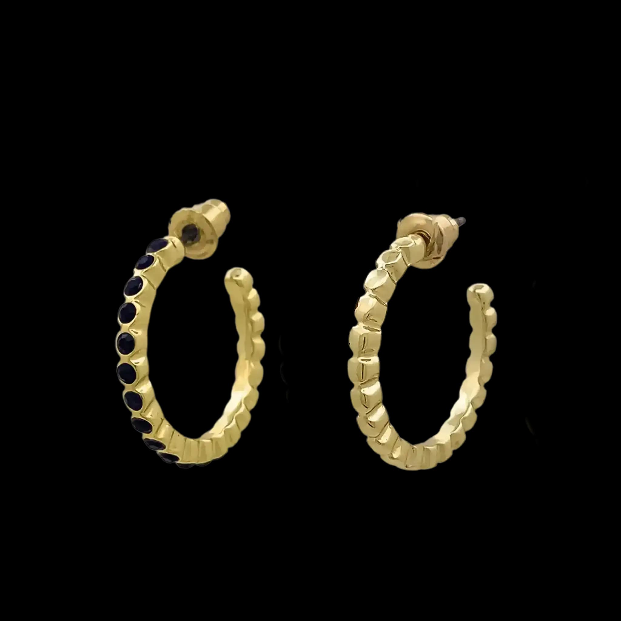 گوشواره نیم حلقه طرح دار (Patterned Stud Half-Hoop Earrings)