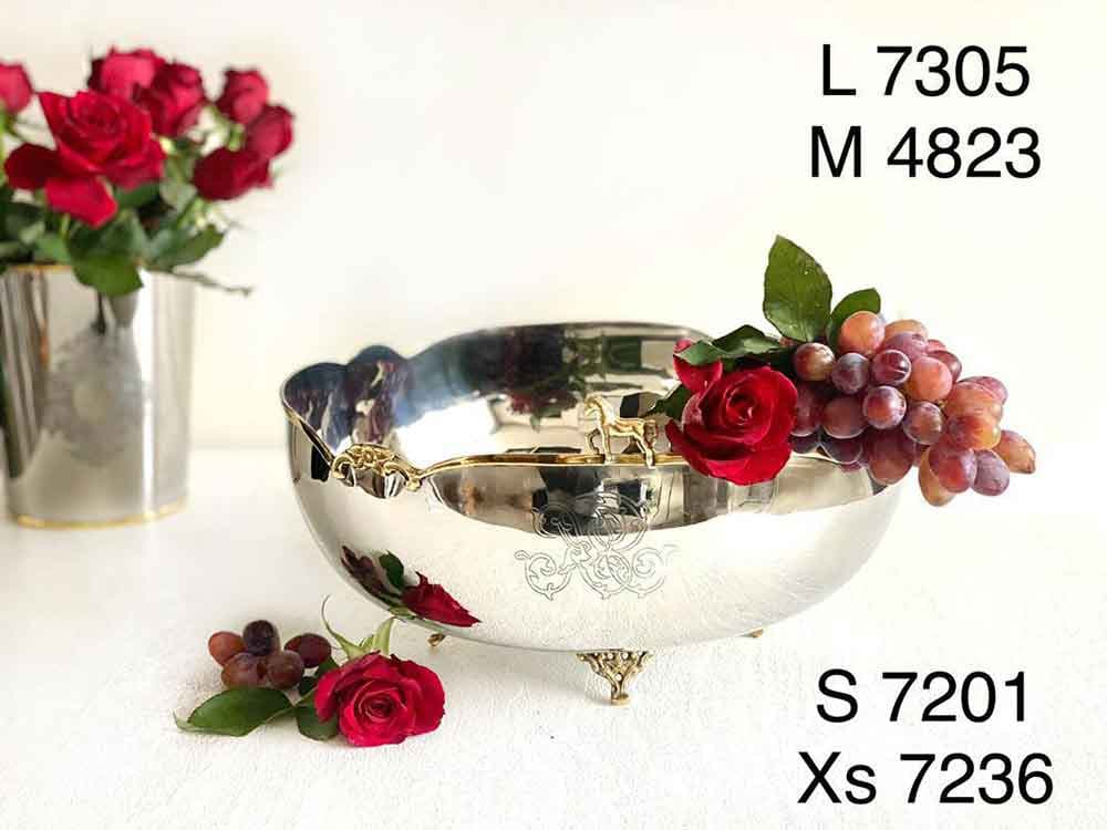 کاسه میوه بزرگ هندی برنجی (7305)