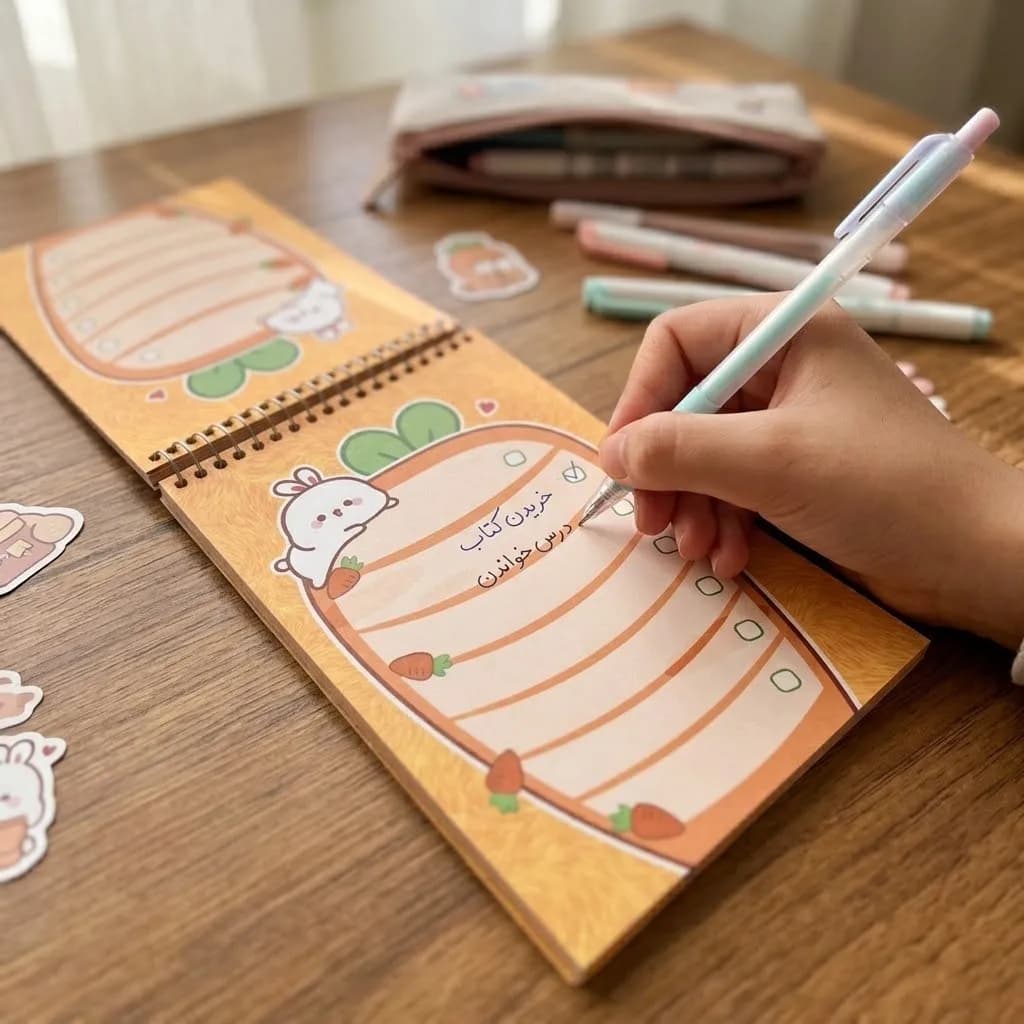 دفترچه سیمی سویل | طرح کیوت (Sevil Cute Notebook) — تصویر ۱۱