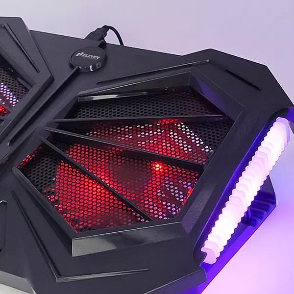 پایه خنک کننده 2 فن لپ تاپ RGB ایلون مدل N707 — تصویر ۸