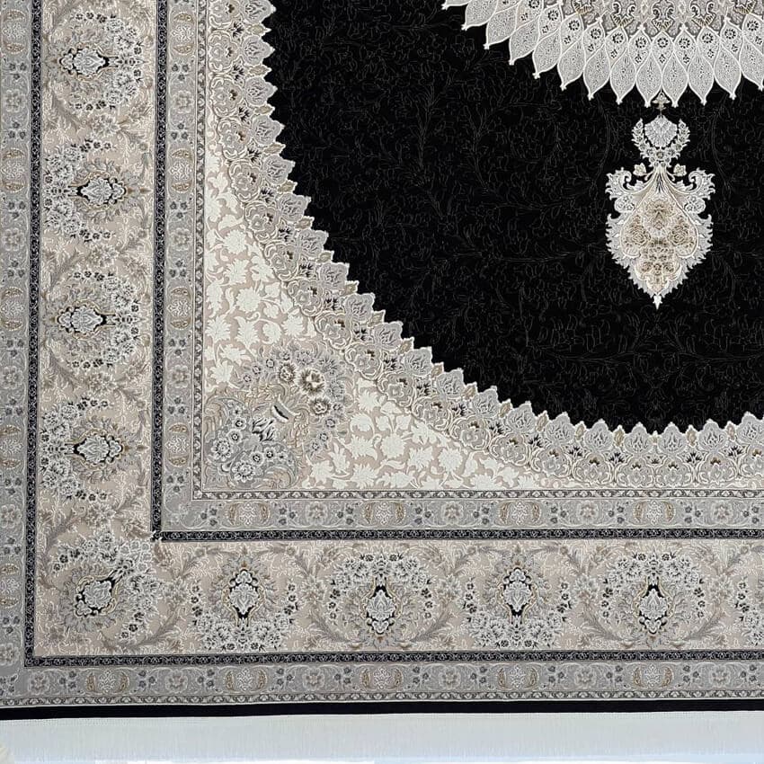 فرش کلاسیک کد 3037 مشکی — تصویر ۲