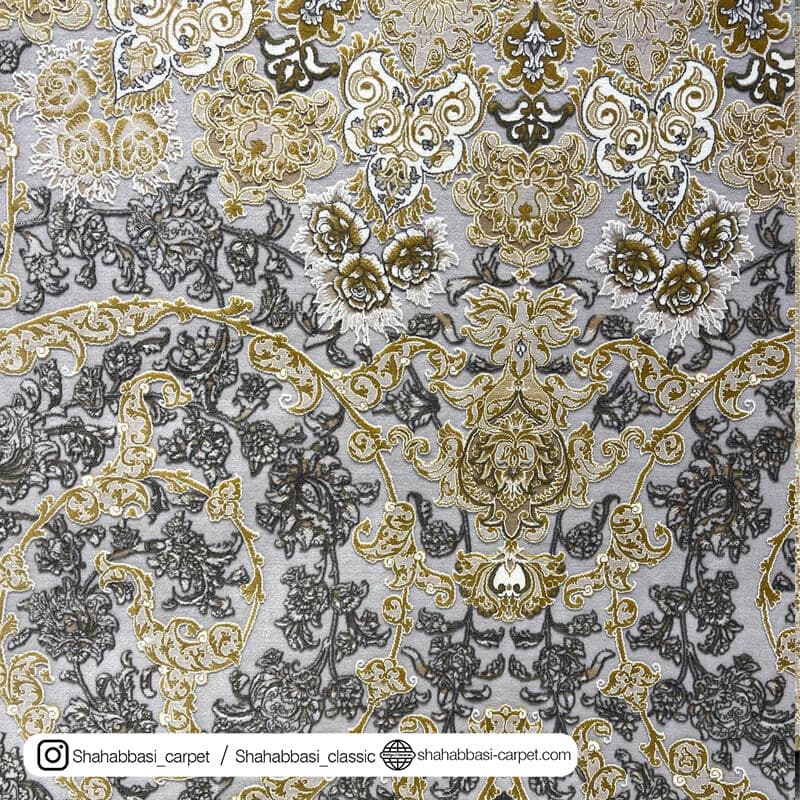 فرش کلاسیک کد 3011 نقره ای — تصویر ۳