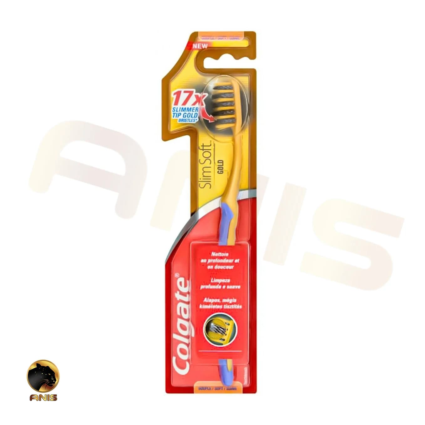 مسواک Slim Soft Gold کلگیت دارای فرچه متوسط — تصویر ۲