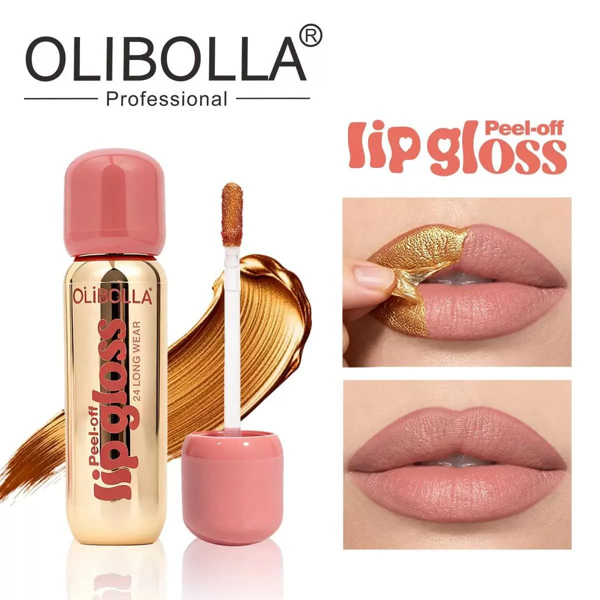 لیپ گلاس پیل آف طلایی OLIBOLLA — تصویر ۲