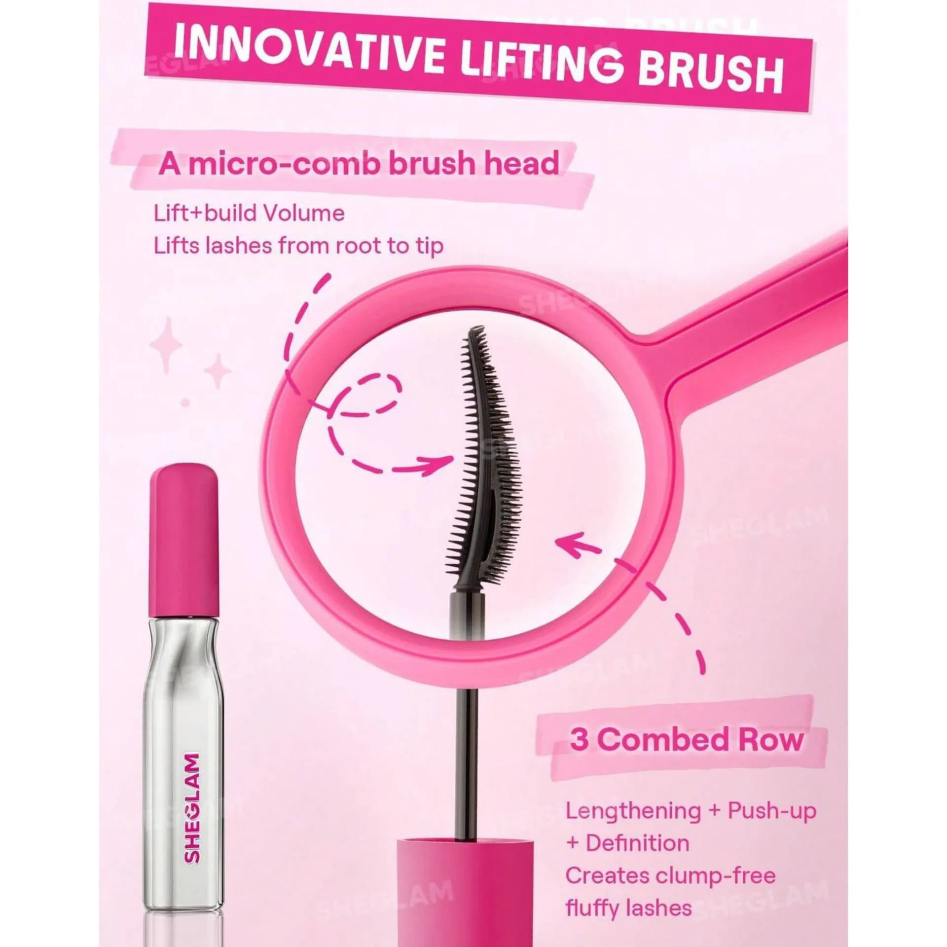ریمل حجم دهنده و جدا کننده ضد ریزش شیگلم مدل Lashlighter Up & Out — تصویر ۲