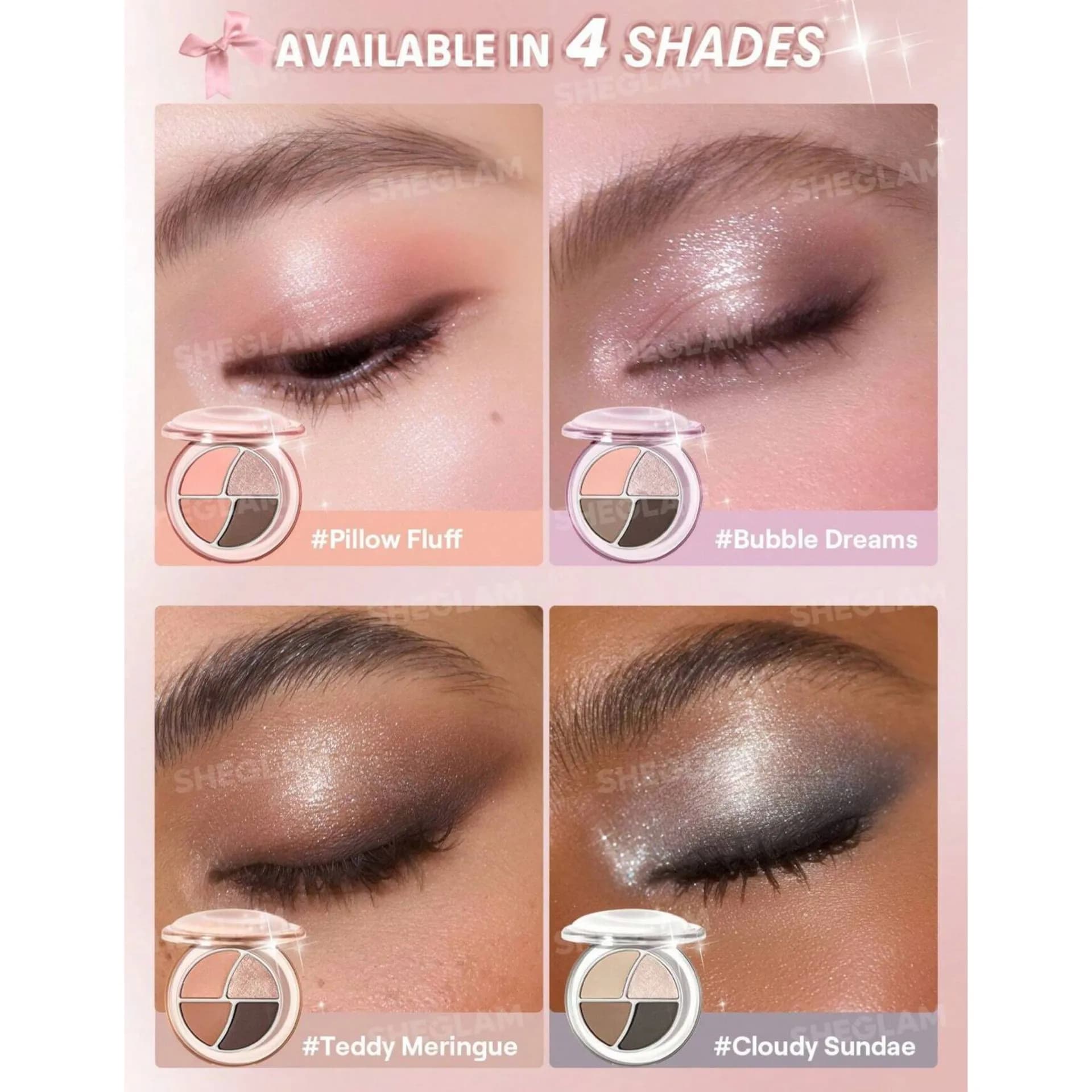 پالت سایه مینی شیگلمSHEGLAM مدل Daydreamer رنگ Pillow Fluff — تصویر ۴