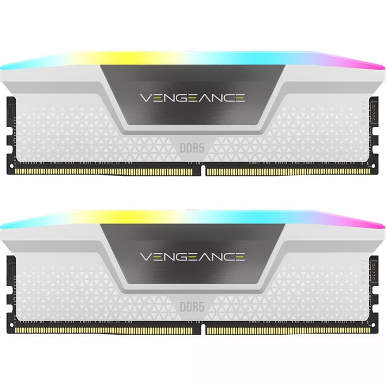 رم دسکتاپ کورسیر دو کاناله VENGEANCE RGB 2*16GB 5200MHz WHITE