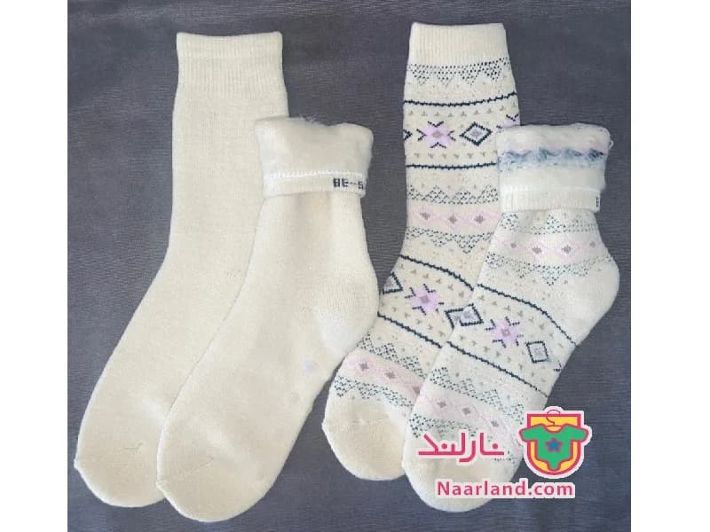 مجموعه 2 جفتی جوراب داخل کرکی Pepperts آلمان کرم رنگ طرح اسکی — تصویر ۲
