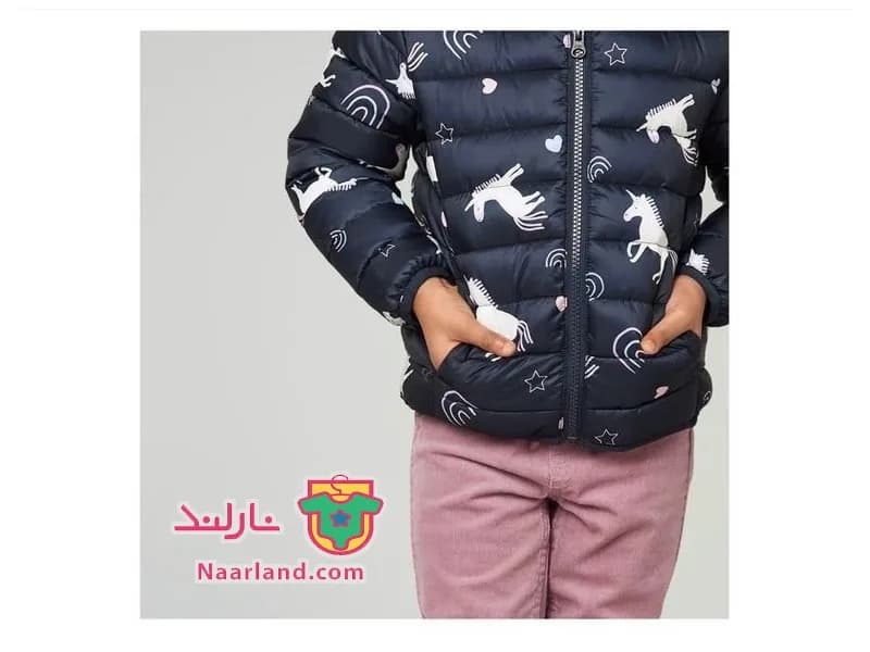 کاپشن لایت کلاه دار Lupilu آلمان سرمه ای طرح تکشاخ — تصویر ۶