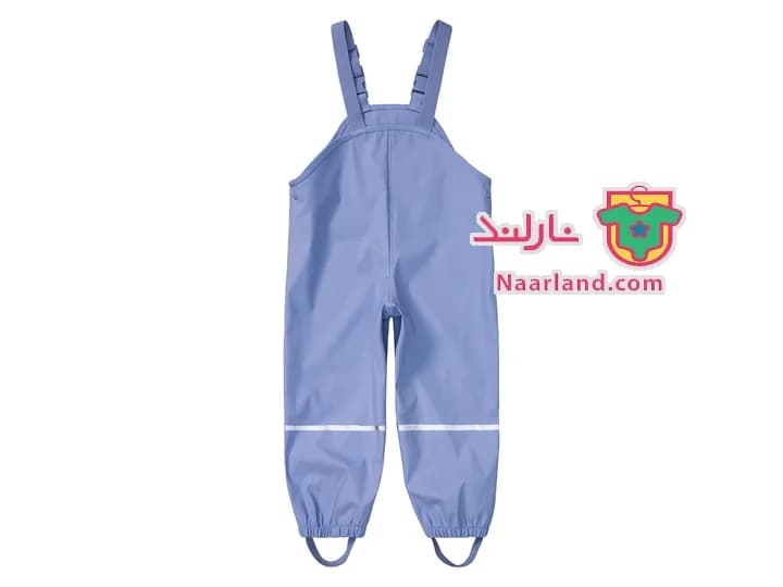 شلوار بارانی پیش بندی بدون پلار آبی یاسی — تصویر ۴