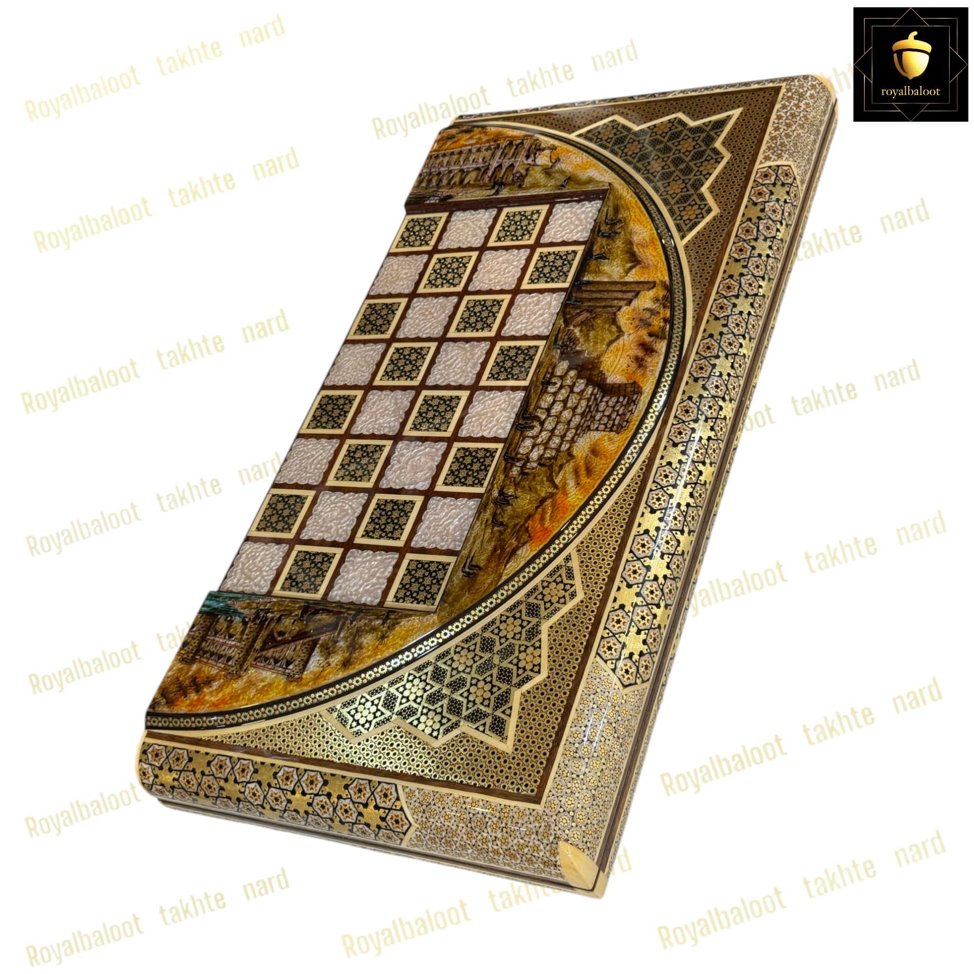 تخته نرد خاتم نقاشی ابنیه اعلا کد 361