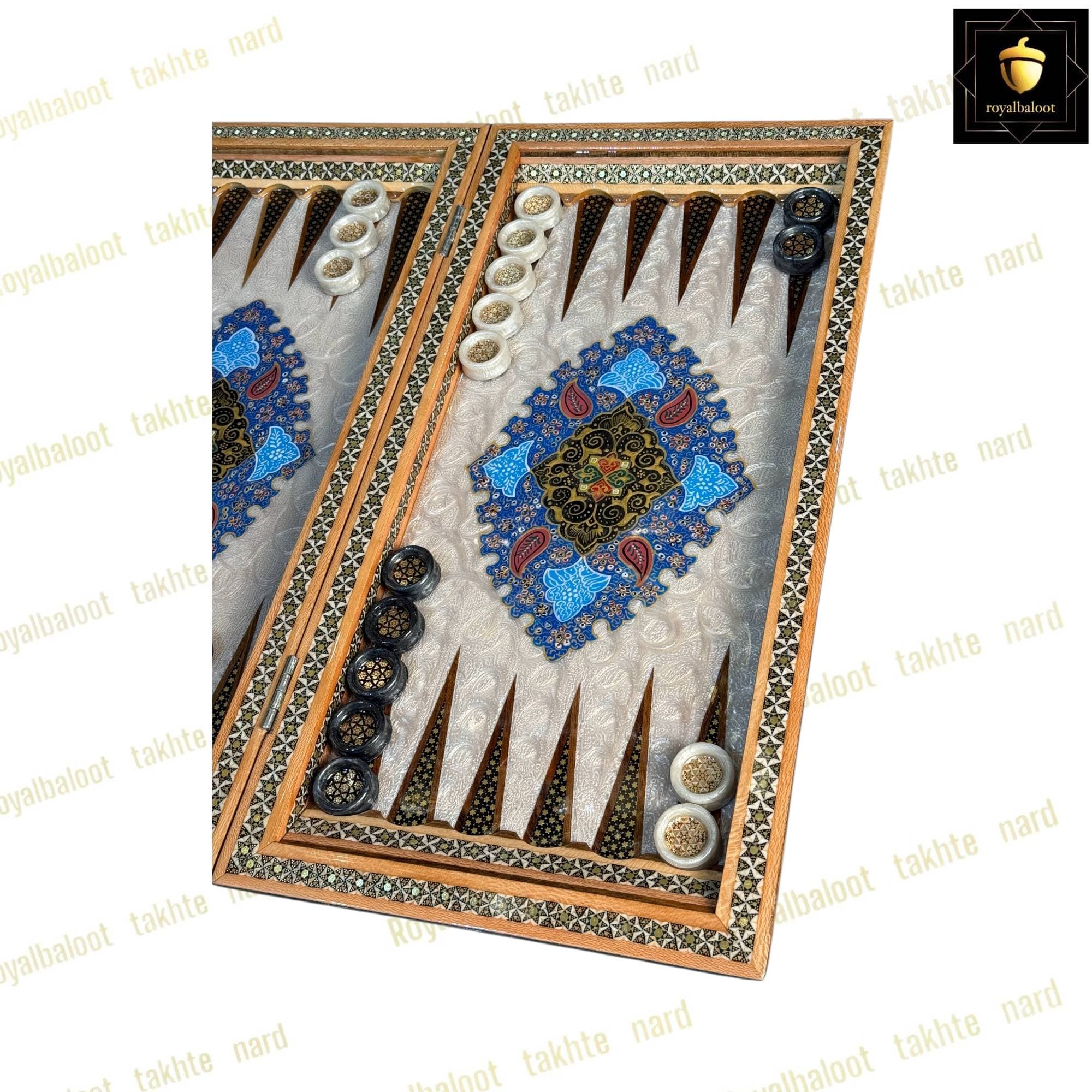 تخته نرد خاتم نقاشی تذهیب کلکسیونی کد 527 — تصویر ۸