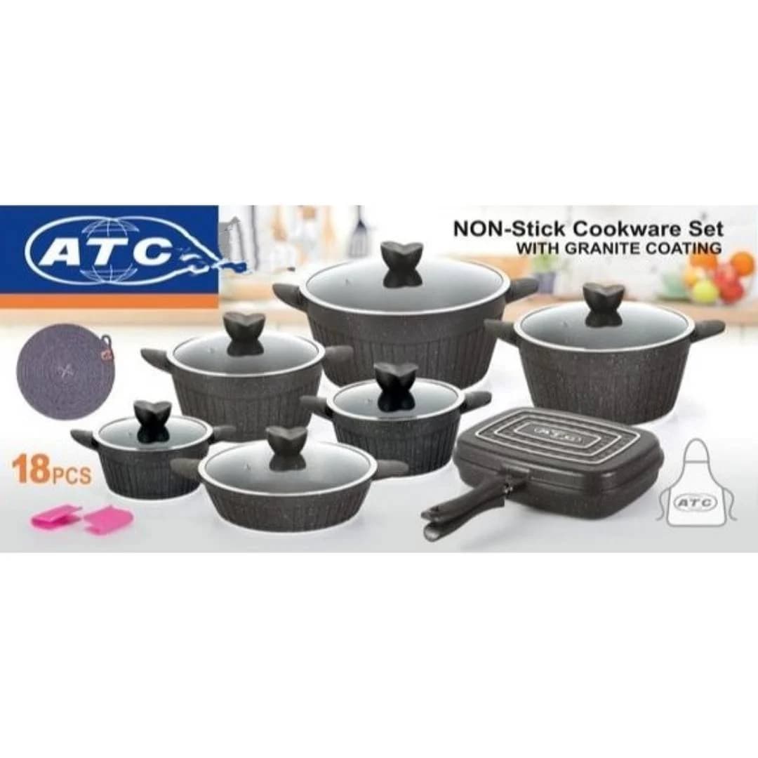 سرویس قابلمه گرانیت ATC ای تی سی 18 پارچه طرح ماهی کد A173