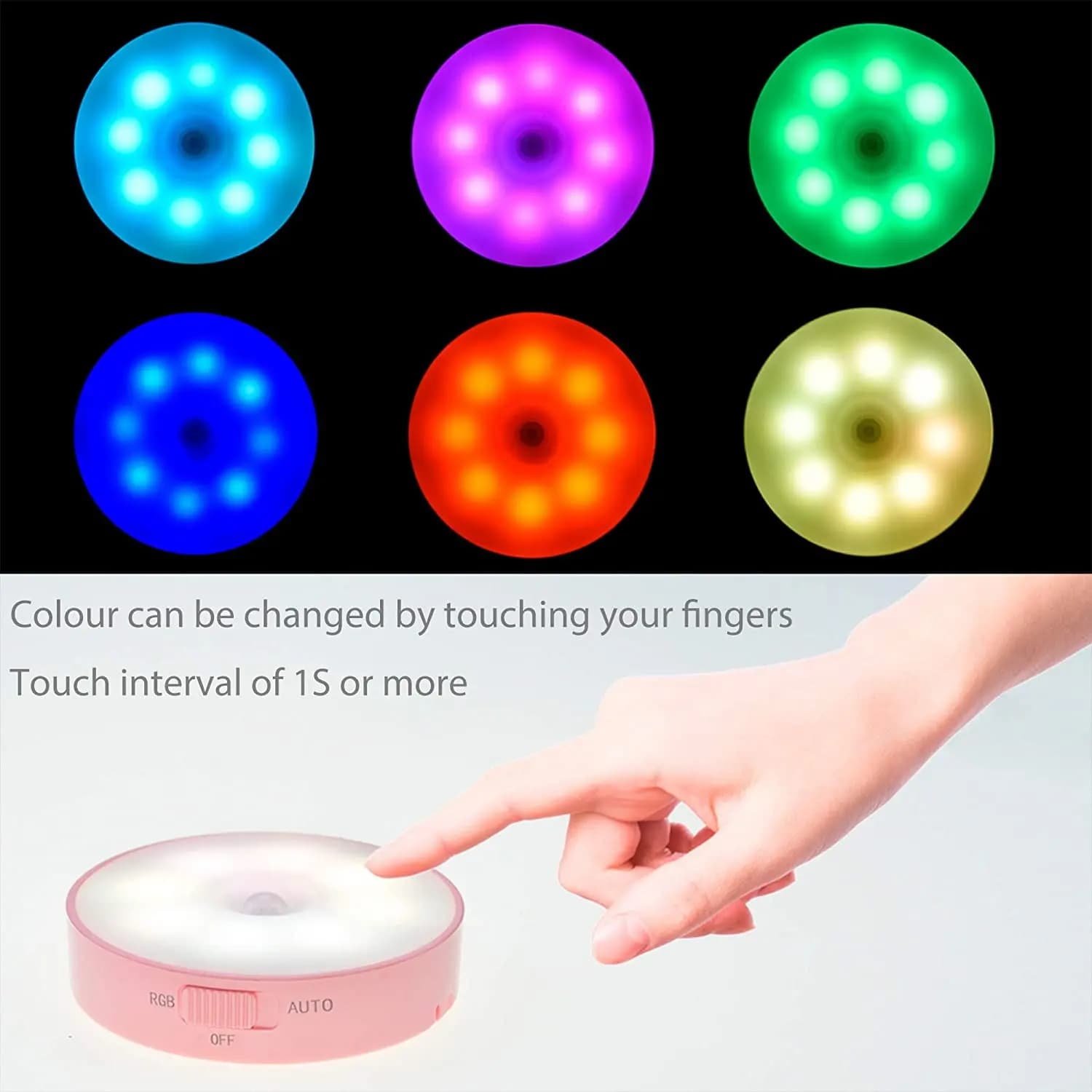 چراغ شب RGB با سنسور حرکت روهیدا Ruiheda — تصویر ۴