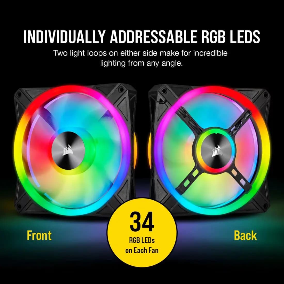 فن کیس کامپیوتر برند Corsair مدل iCUE QL140 RGB — تصویر ۴