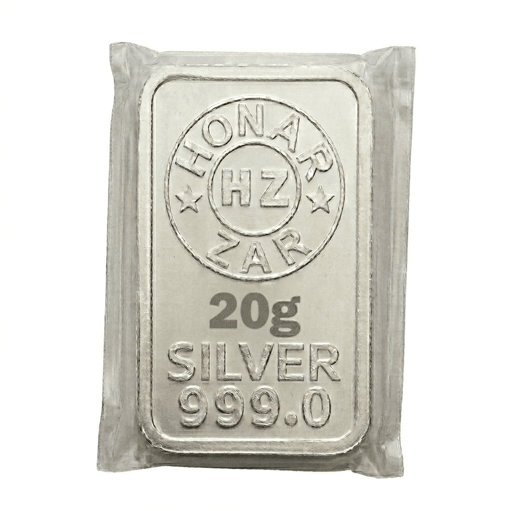 شمش نقره ۲۰ گرمی عیار ۹۹۹ (20g Silver Bar 999 Fine)