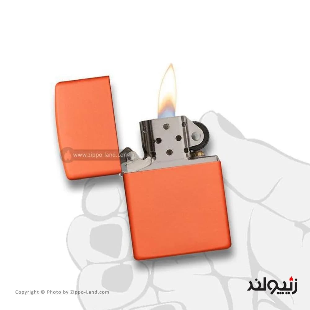 فندک زیپو مدل Classic Orange Matte کد 231 — تصویر ۵