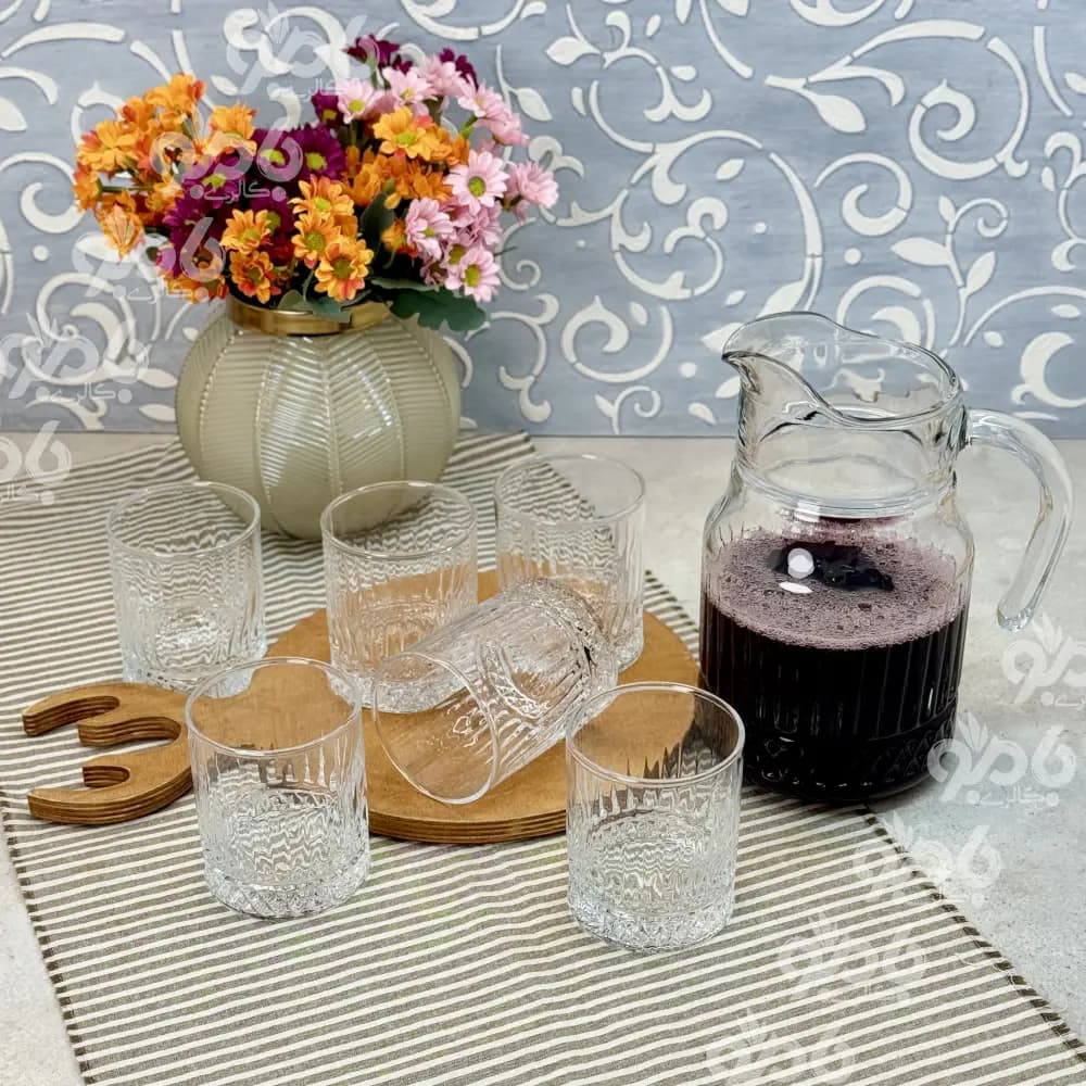پارچ ولیوان شیشه ای اسلو ساده