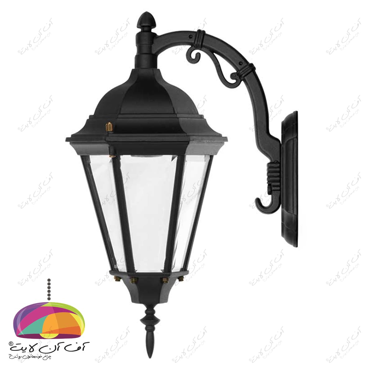 چراغ دیواری حیاطی مدل رومی شاخه کلاسیک2 شب تاب