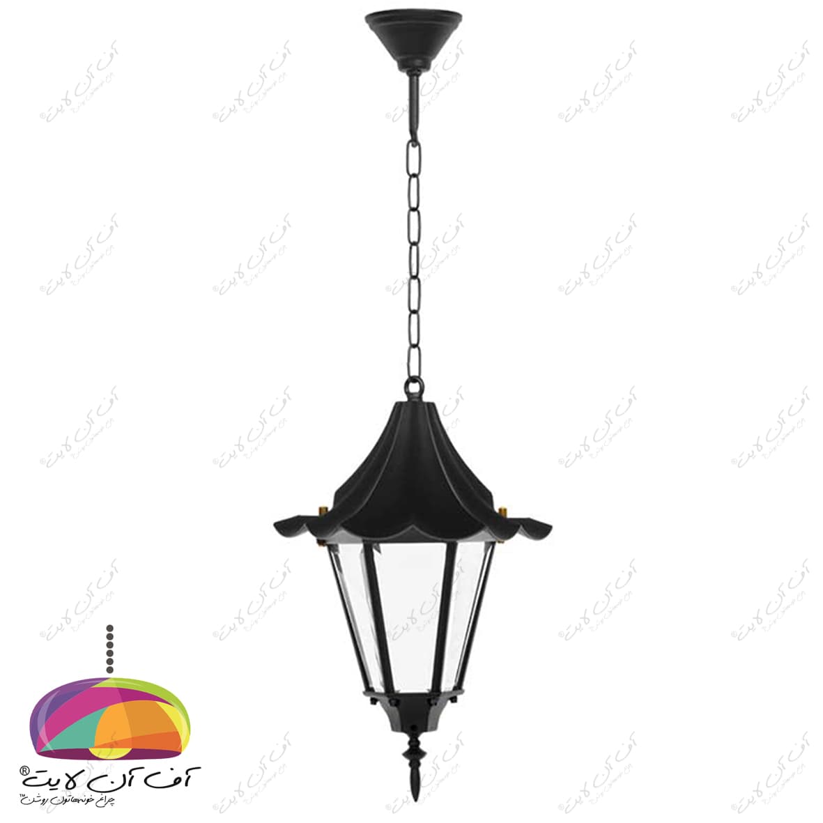 چراغ آویز حیاطی مدل چتری شب تاب