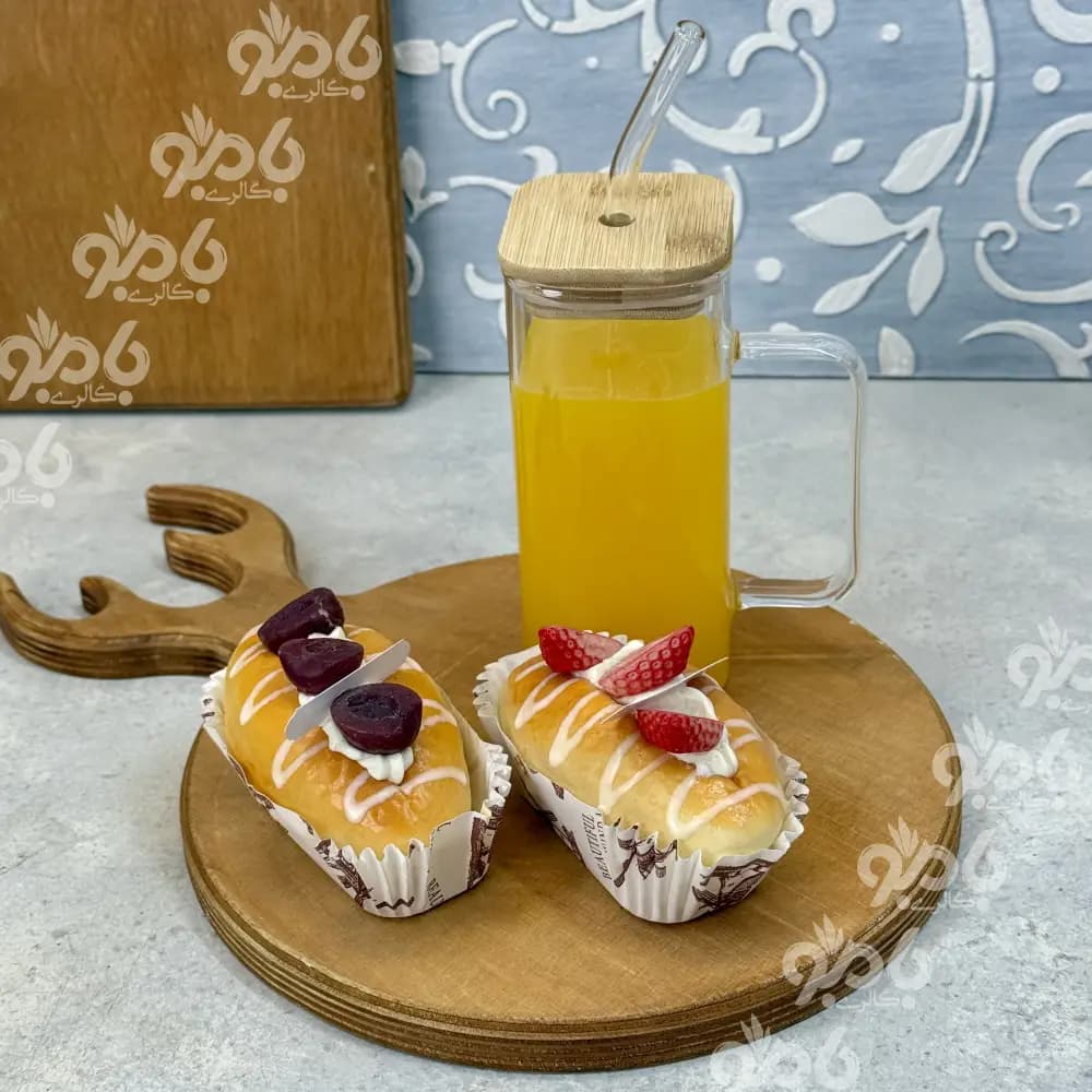 ماگ پیرکس مربع در بامبو نی دار رنگی