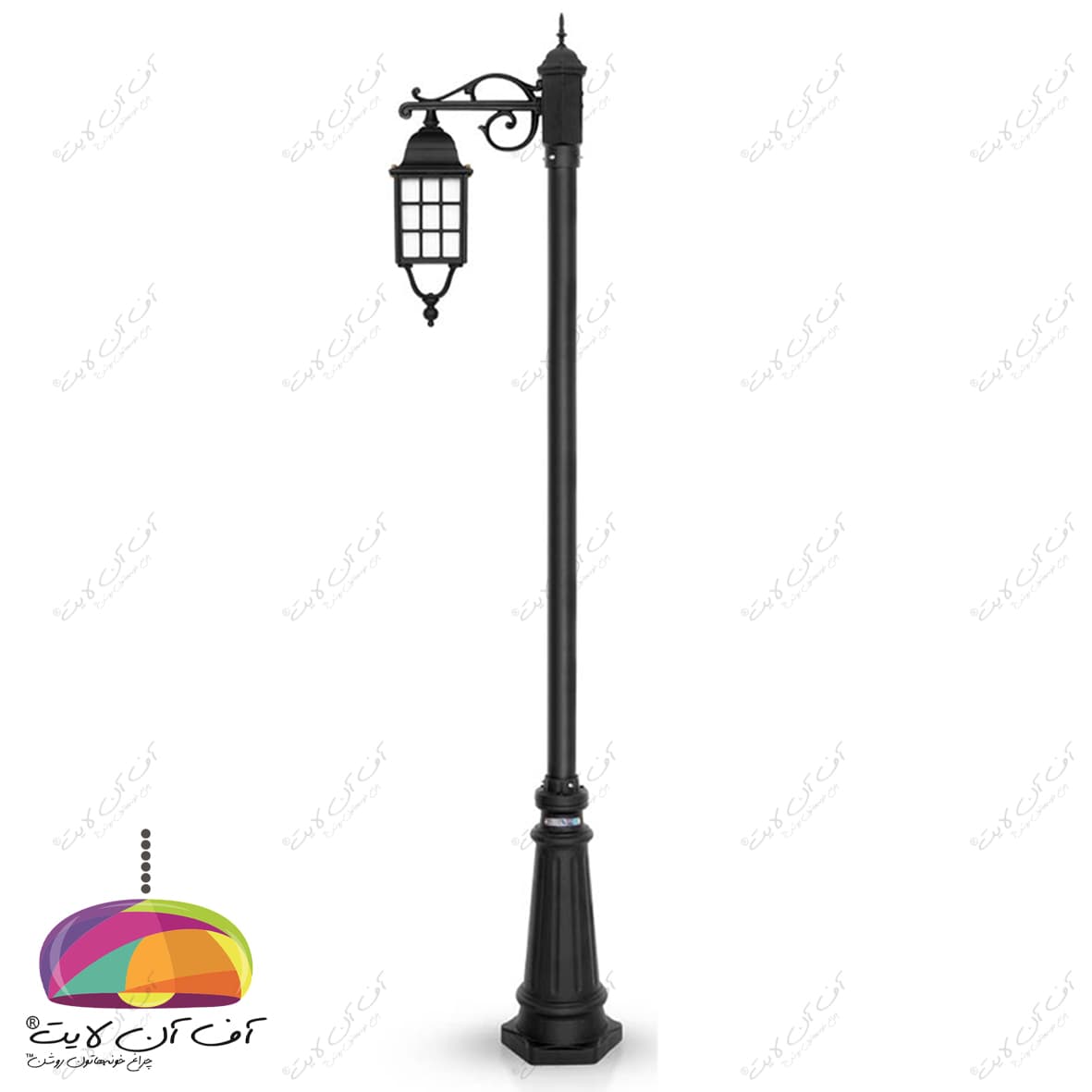 چراغ پارکی تک شعله مدل مشبک شاخه سارینا پایه سرو شب تاب