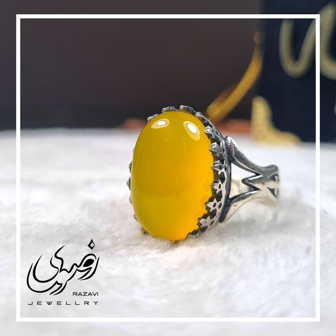 انگشتر نقره شرف الشمس طرح نیزه 13*18 کد 216