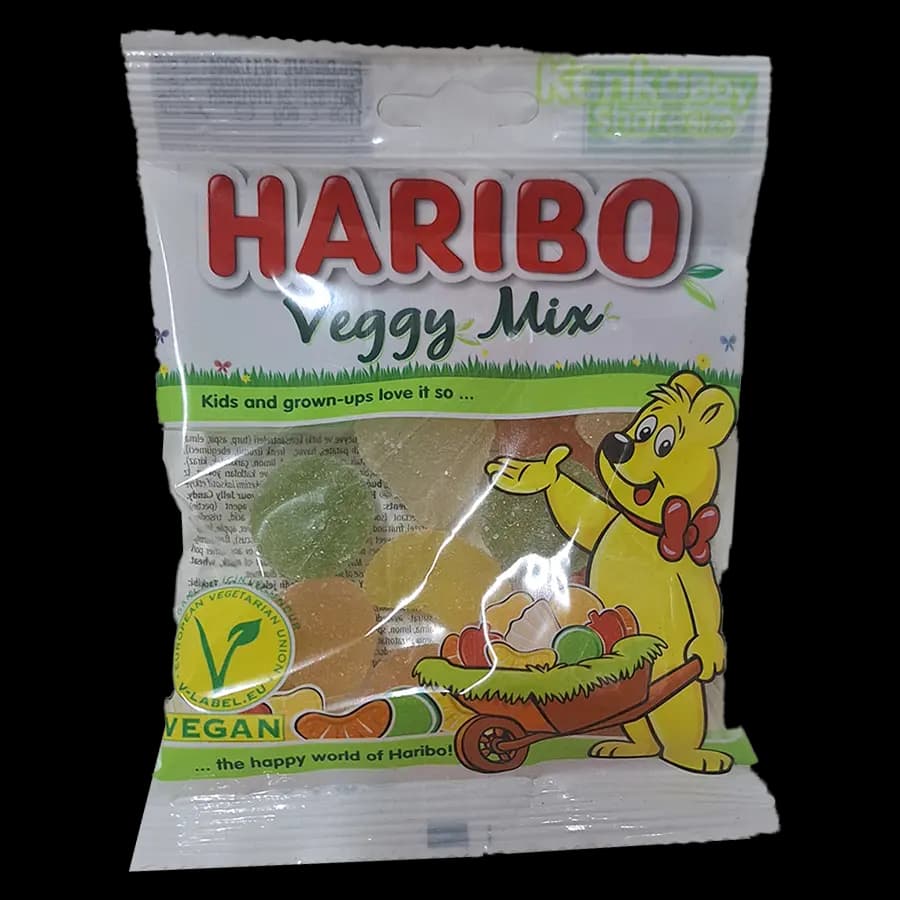 پاستیل هاریبو 80 گرمی ترکیب گیاهی (Veggy Mix) برای وگان ها