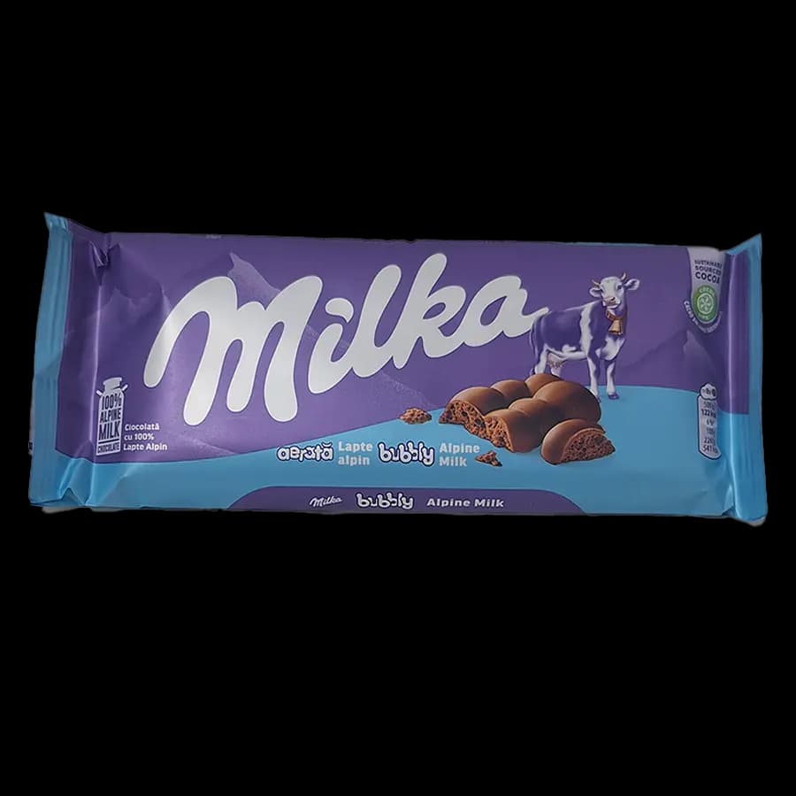 شکلات میلکا مدل بابلی (بافت حباب دار) 100 گرمی