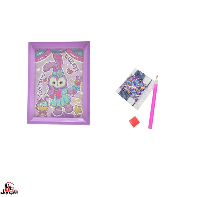 بازی آموزشی ناب سل مدل تابلو نقاشی الماسی خرگوش بامزه RABBIT LUCKY NAAB004 — تصویر ۴