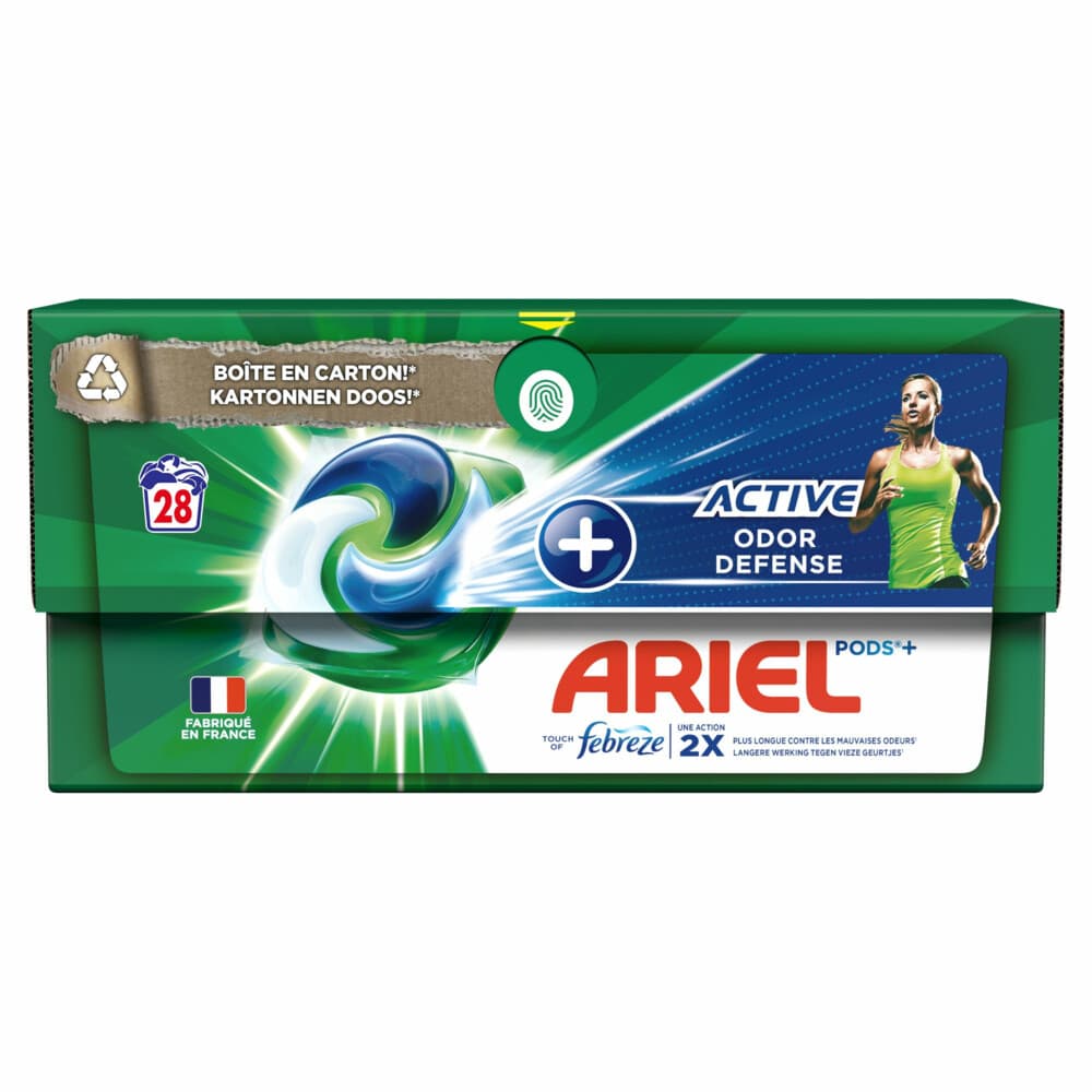 قرص ماشین لباسشویی آریل مدل Active Odor Defense بسته 28 عددی