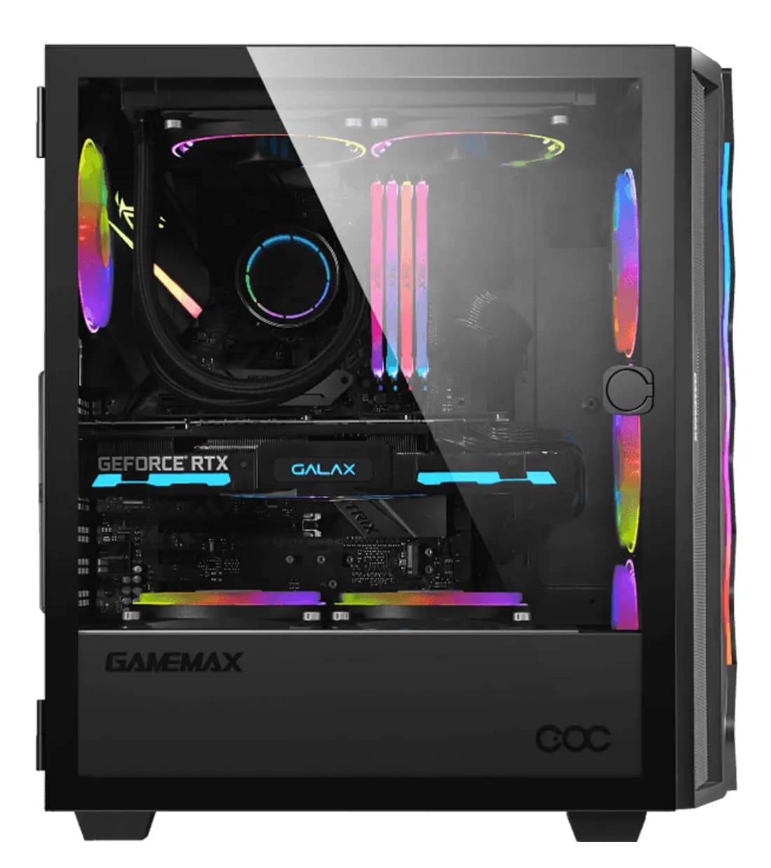 کیس کامپیوتر گیم مکس GameMax Diamond COC ARGB Mid Tower Black — تصویر ۹