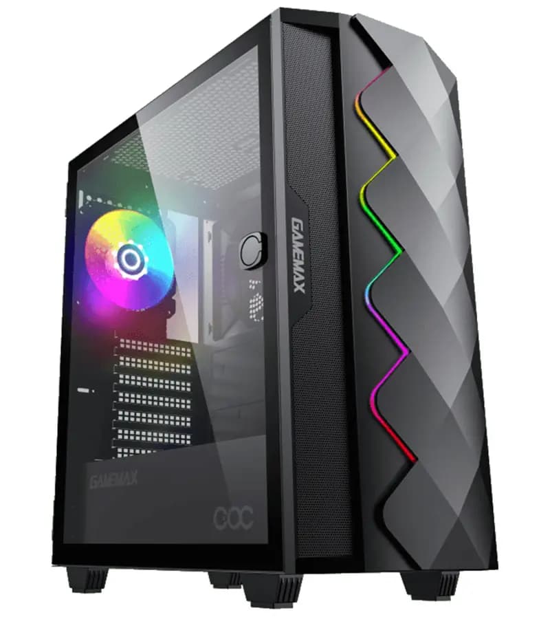 کیس کامپیوتر گیم مکس GameMax Diamond COC ARGB Mid Tower Black — تصویر ۲