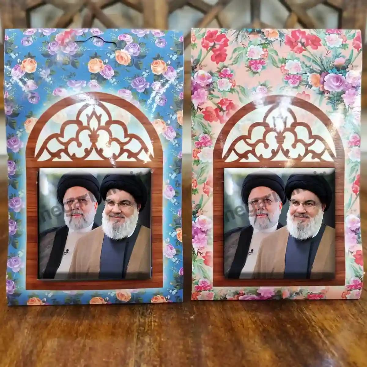 تندیس کاشی پنجره ای شهید نصرالله و رئیسی مدل 2Z46 — تصویر ۵