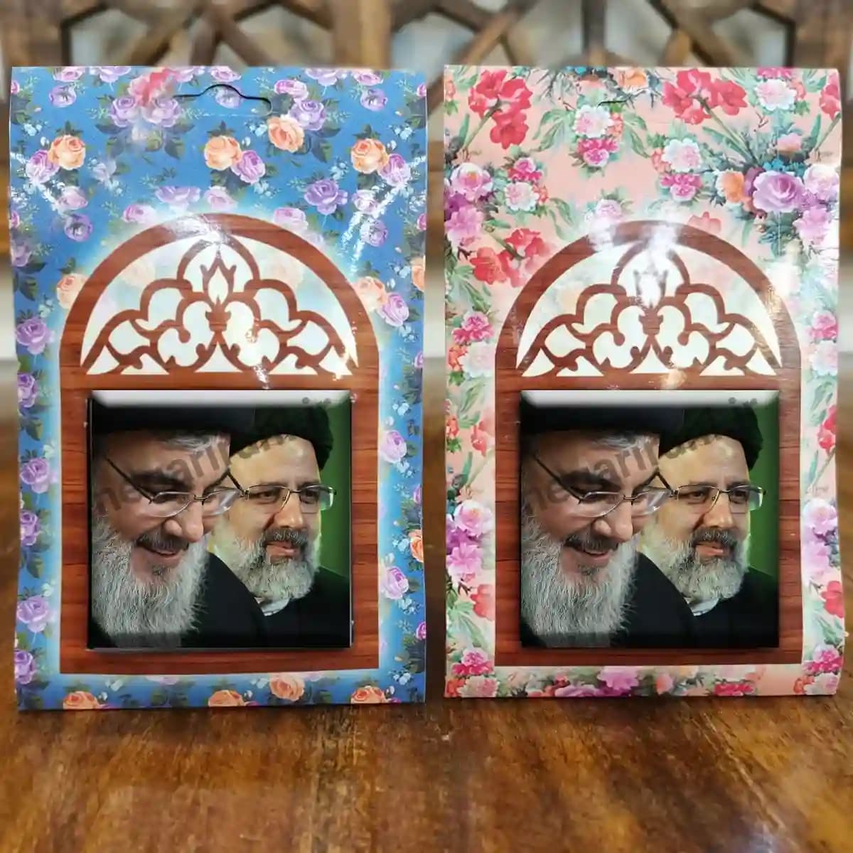 تندیس کاشی پنجره ای شهید رئیسی و نصرالله مدل 2Z45 — تصویر ۵