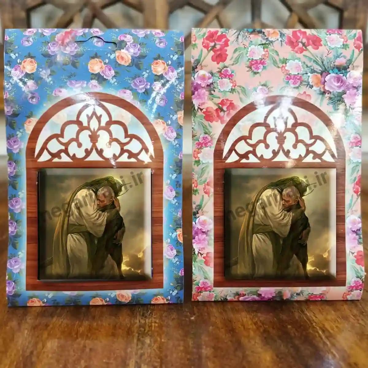 تندیس کاشی پنجره ای حاج قاسم و امام حسین مدل 2ZG99 — تصویر ۵