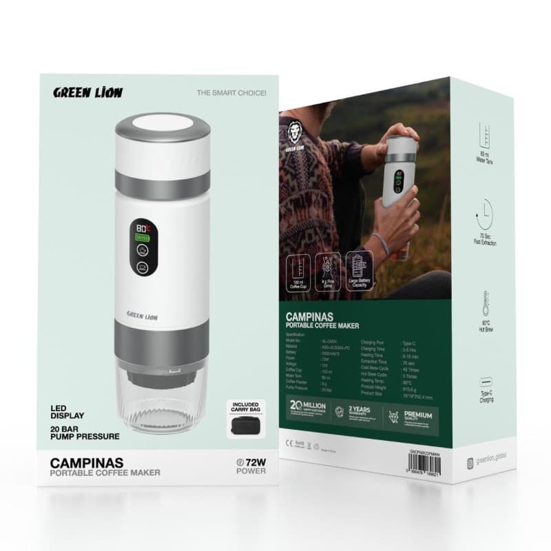 قهوه ساز مسافرتی گرین لاین مدل کمپیناس Green lion portable coffe maker — تصویر ۸