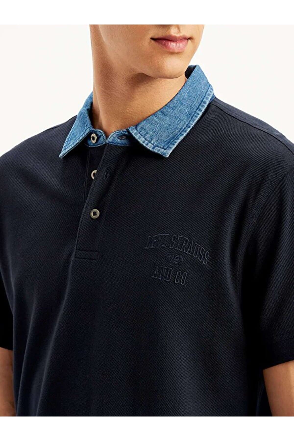 پولوشرت لیوایز مردانه پاموک آبی راسته Regular/رگولار کژوال/روزمره | Levi’s 0003V00000 PK — تصویر ۴