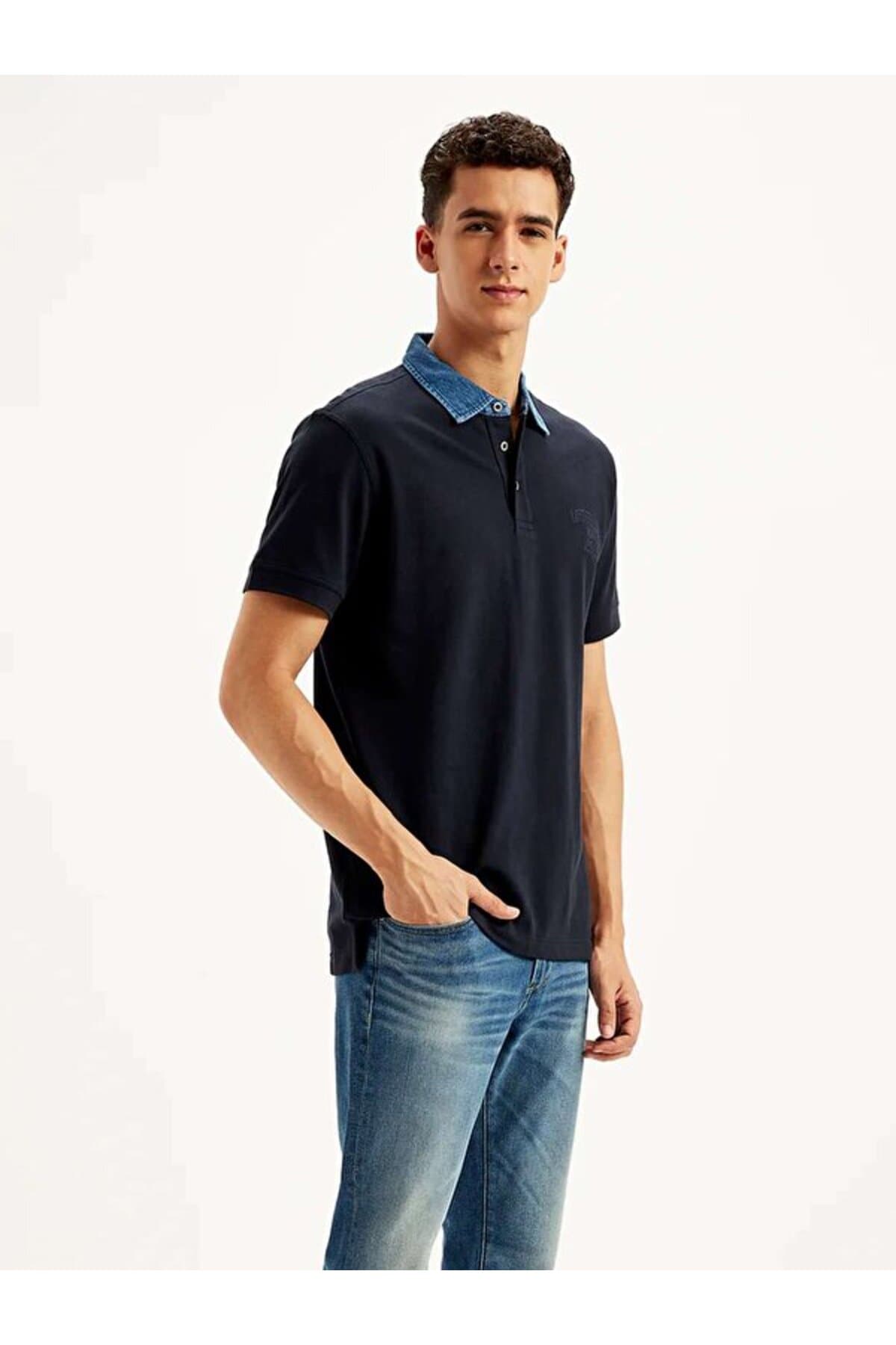 پولوشرت لیوایز مردانه پاموک آبی راسته Regular/رگولار کژوال/روزمره | Levi’s 0003V00000 PK — تصویر ۳