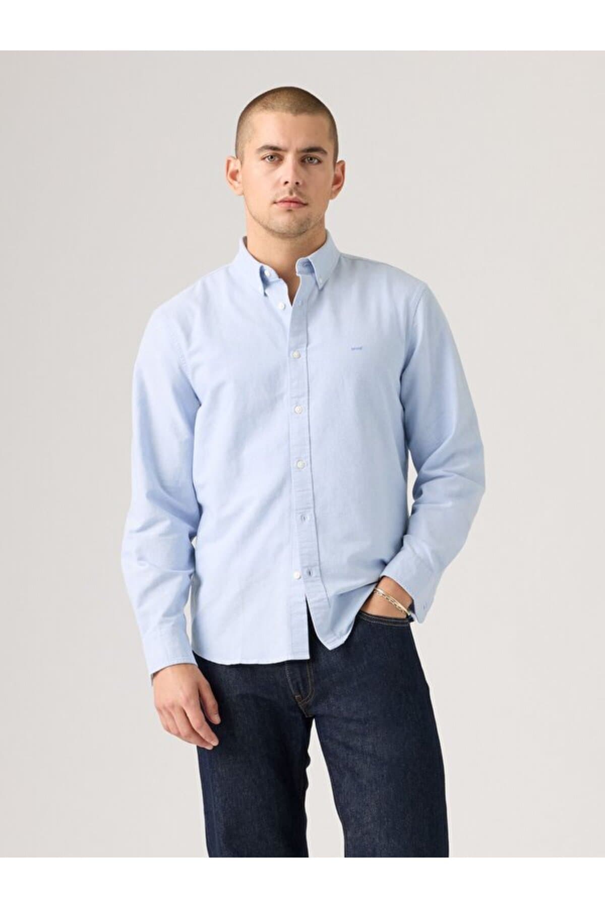 پیراهن لیوایز مردانه پاموک آبی راسته Regular/رگولار Daily/روزانه | Levi’s A721000500 PK