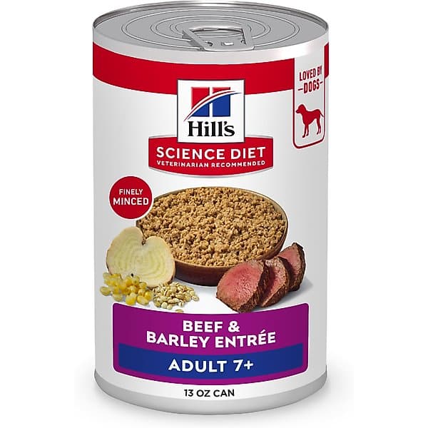 پک غذای سگ بالغ هیلز ساینس دایت تغذیه روزانه متعادل طعم مرغ و جو پک ترکیبی | Hill’s Science Diet Chicken & Barley Entree + 7+ Beef & Barley Entree Canned Dog Food — تصویر ۷