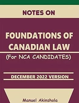 و دانلود نسخه کامل کتاب زبان اصلی Foundations of Canadian Law Notes: – for NCA Students PDF | دانلود کتاب خارجی