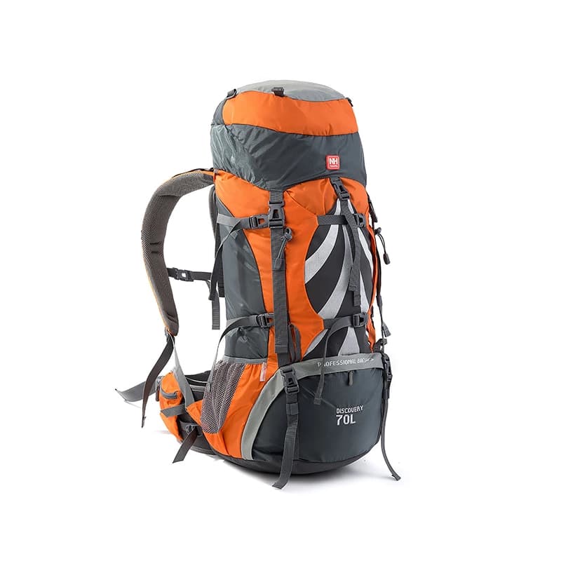 کولهپشتی حرفهای نیچرهایک Naturehike NH70B070-B: ظرفیت 70 لیتر، طراحی ارگونومیک، جنس مقاوم پلیاستر و نایلون با فریم آلومینیومی، ضدآب، مناسب کوهنوردی و طبیعتگردی — تصویر ۲