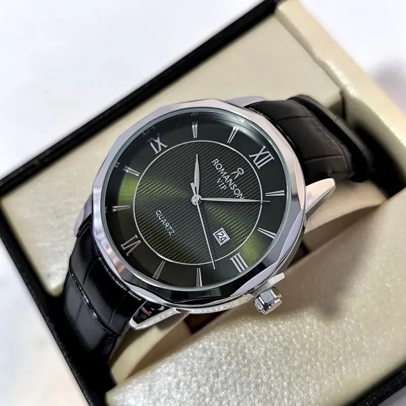 ساعت مردانه رومانسون VIP ژاپن – تاریخ دار – بند چرم – 1382