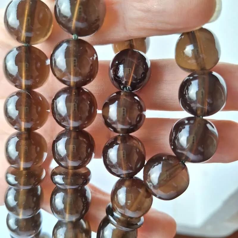تسبیح سندلوس 33 دانه اصل کد 968 بودار تراش گرد بسیار خوشرنگ آقابزرگ — تصویر ۵