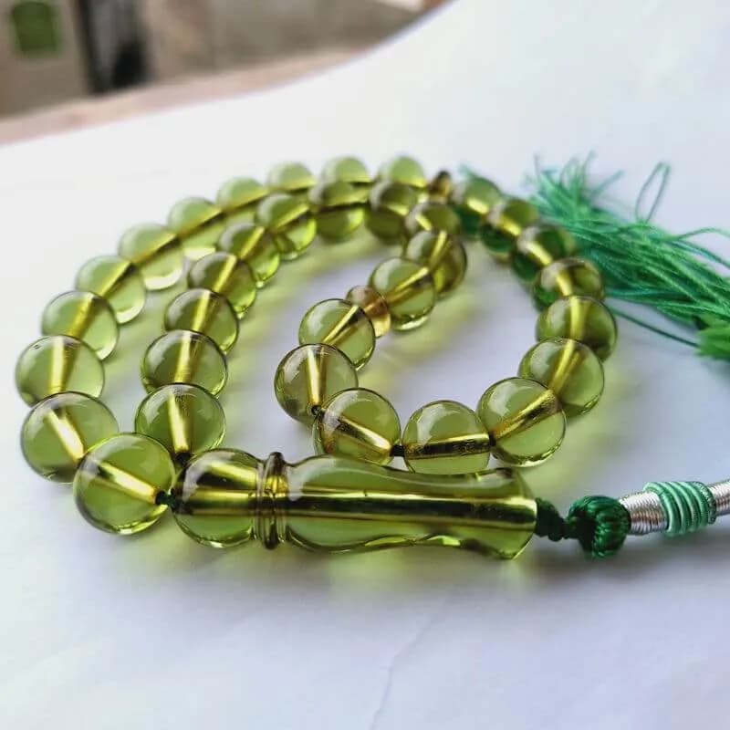 تسبیح سندلوس 33 دانه اصل کد 970 بودار تراش گرد بسیار زیبا آقابزرگ — تصویر ۴