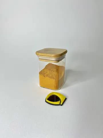 بانکه پیرکس مربع درب بامبو سایز 9×6×6 سانتیمتر